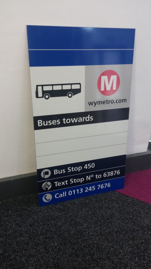 Aluminium Bus Stop Signs for Leeds