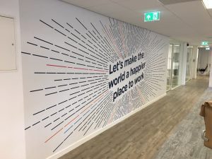 full wall graphic printed vinyl in an office in leeds