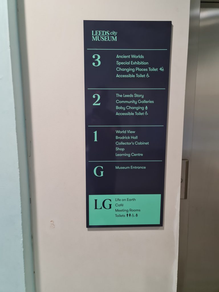 Wayfinding directory signs for Leeds City Museum