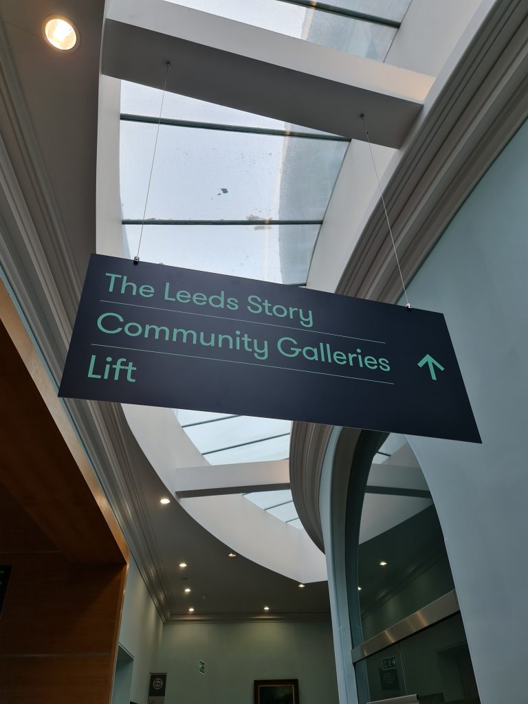 Hanging Wayfinding sign in Leeds