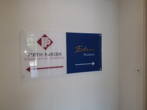 Wayfinding signs produced in acrylic