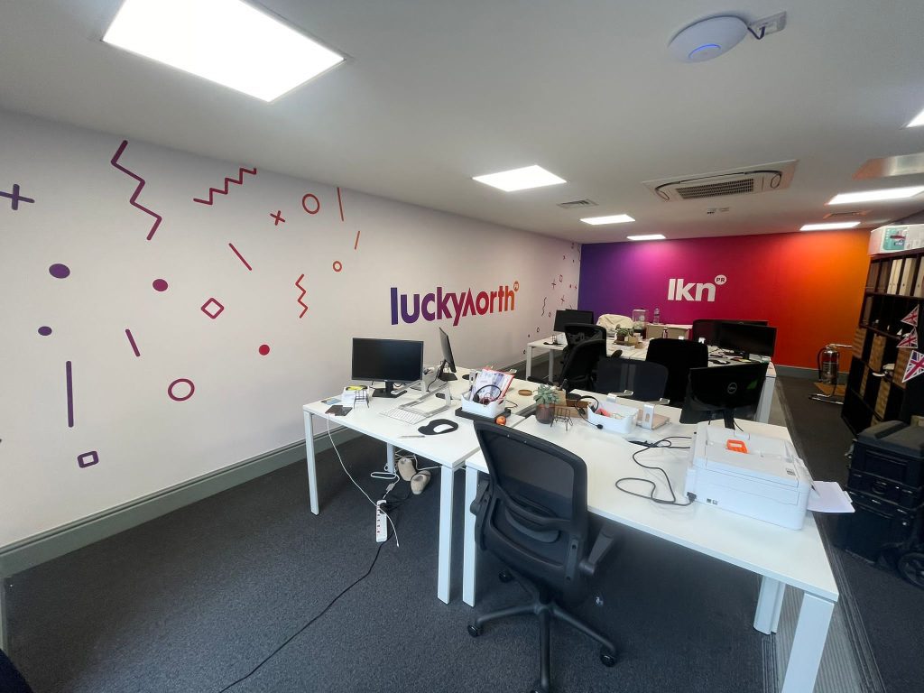 Office Vinyl Graphics for Lucky North PR